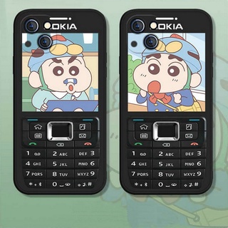 Casing For IPhone 14 Plus 13 Pro Max 12 11 ProMax Mini X Xs Xr 6 6s 7 8 Plus 6+ 6s+ 7+ 8+ Xsmax 14Promax 13Promax 12Promax 11Promax ins Nokia Big brother Cute Cartoon Crayon Shin-chan Tpu Fine Hole Shockproof Soft Phone Case Cover MDD 01