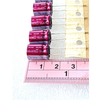 CAPACITOR 470UF16V C470UF 16V คาปาซิเตอร์ELNA สีชมพู เกรดออดิโอ CE105C SIZE 10x13mm