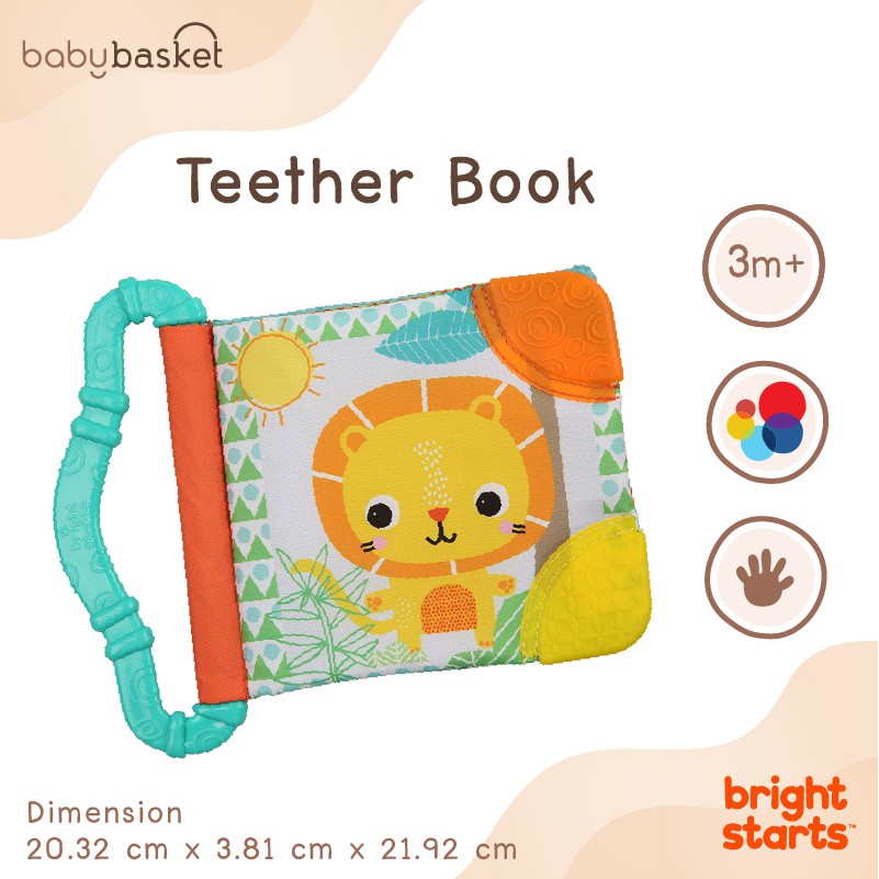 ของเล่นเด็ก หนังสือผ้า สำหรับกัด Bright Starts Teether Book ช่วยเสริมสร้างพัฒนาการ และความเพลิดเพลิน