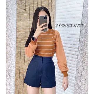 เสื้อแขนยาวผ้าชีฟอง ลายเส้น