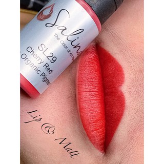 ส่งฟรี สีสักปาก salina  ซารีน่า เฉดใหม่ สีแดง SL28 SL29 เม็ดสีฉ่ำแน่น สีสักปากออแกนิค ส่งฟรี