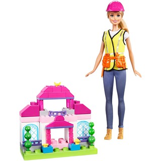 Barbie Builder Doll &amp; Playset, Blonde **กล่องไม่สวย**