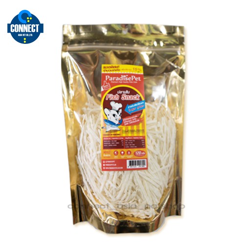 ปลาเส้น (Fish Snack) ยี่ห้อ Paradise Pet สำหรับสัตว์เลี้ยง (ขนาด 120 กรัม) 🐠( ซองทอง ) พร้อมส่งด่วนจร้า