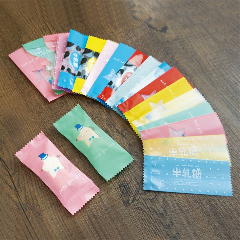 200 ชิ้น/ล็อตน่ารัก DIY Handmade Nougat Candy ถุงบรรจุภัณฑ์นม Candy Taffy Wrapper อาหารบรรจุกระเป๋าม