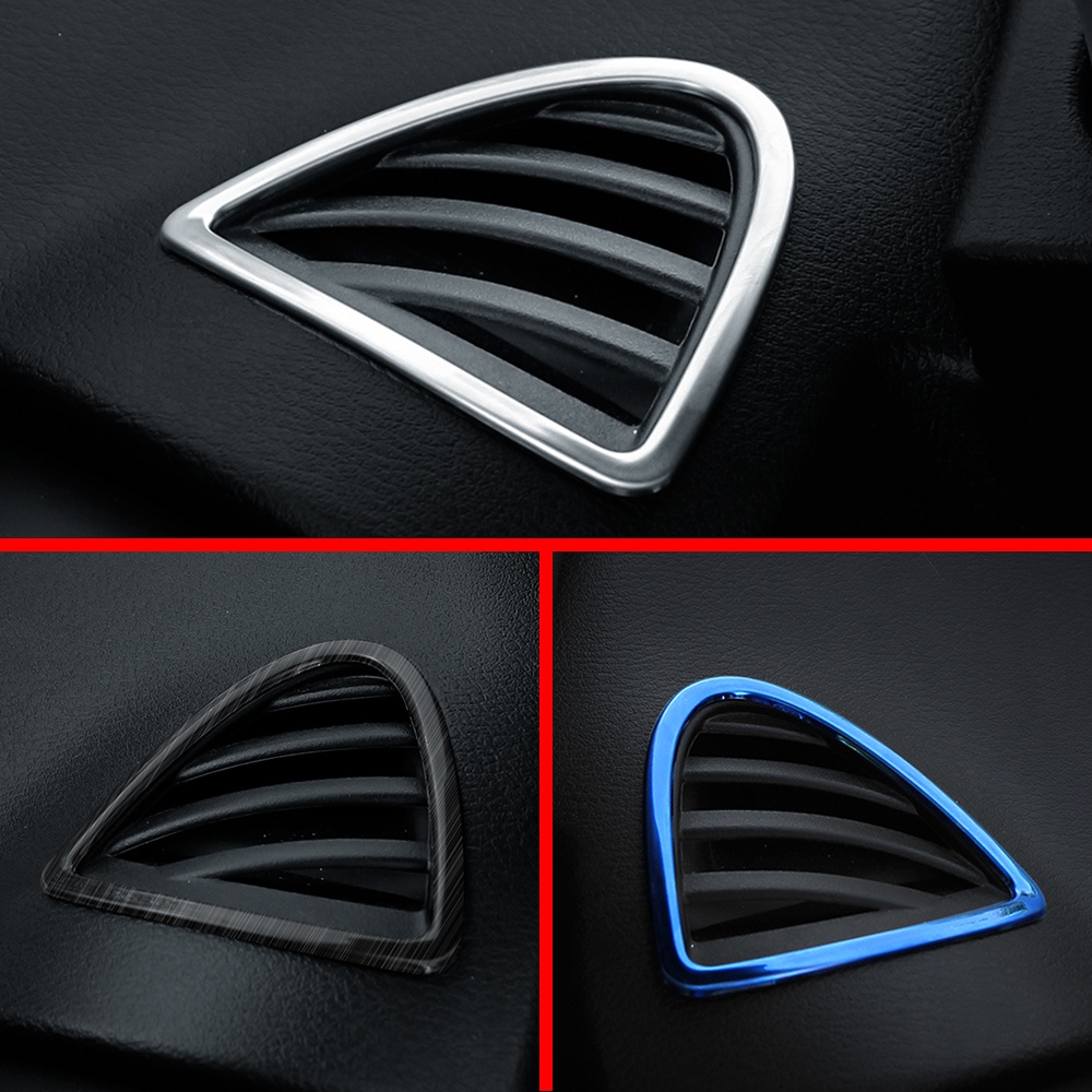 2 ชิ้นรถเครื่องปรับอากาศ A/C Air Vent Outlet ฝาครอบสติกเกอร์ Trim สําหรับ Nissan Kicks 2016 - 2023 อุปกรณ์เสริมสแตนเลส