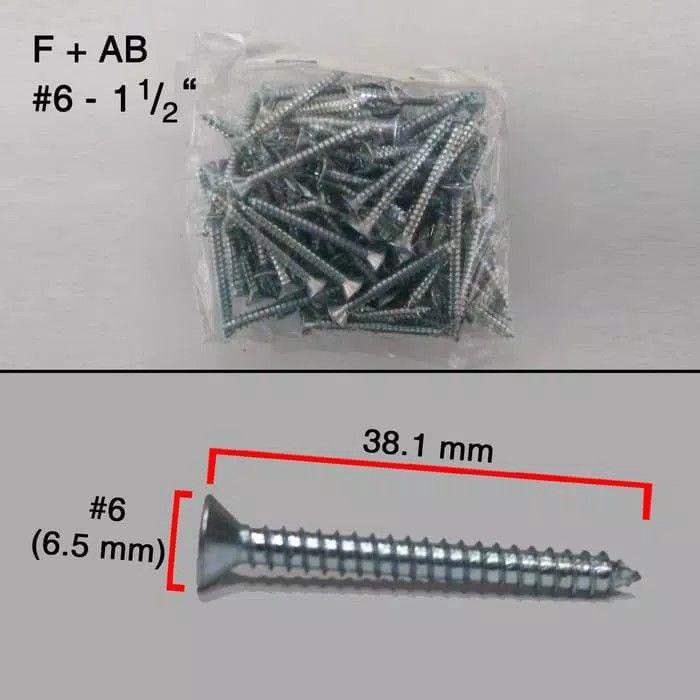 (6 x 4 ซม.) MOON LION Taping Screw Wood Screw FH + (10 ชิ้น)