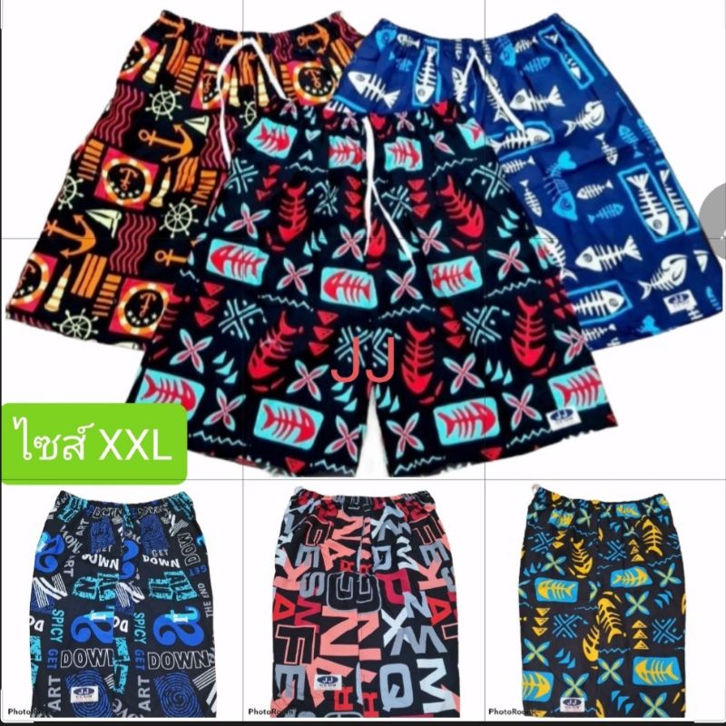 กางเกงขาสั้น jjไซส์ ( XXL ) มีกระเป๋าหล้ง ยาว 24 นิ้ว ลายศิลป์+การ์ตูน