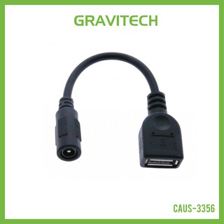 [Gravitechthai]USB Type-A Female to 2.1mm Male DC Jack Cable 15cm