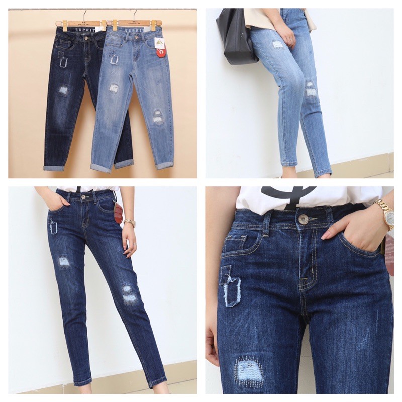 กางเกงยีนส์ EDC by Esprit ปักและร่มนูน
