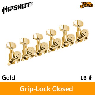 Hipshot Grip-Lock Closed Stag ลูกบิดกีต้าร์ ล็อคสาย สี Gold แถวเดียว L6 (6K1EL0G-STAG)