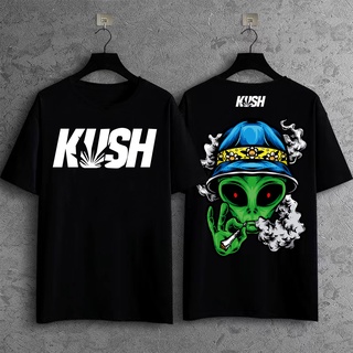 เสื้อวินเทจผญ - KUSH สตรีทแวร์แขนสั้นเสื้อยืดฮิปฮอป Unisex ถนนสูงแฟชั่นผ้าฝ้ายเสื้อยืด KUSH