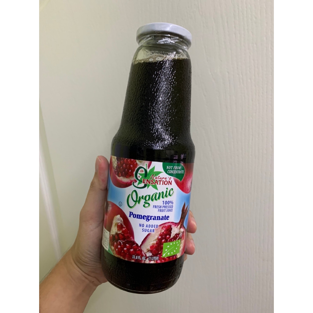 ✅ Organic Fresh Pressed Pomegranate Juice 1000ml น้ำทับทิมเข้มข้น ช่วยให้ผิวดูอ่อยเยาว์