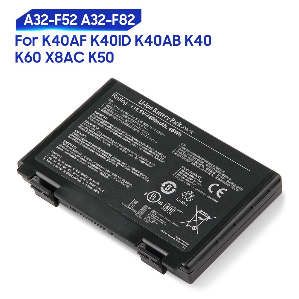 Original Replacement Battery For ASUS K60 K50 K40 K40AF K40ID K40AB X8AC A32-F52 A32-F82 Genuine Lap