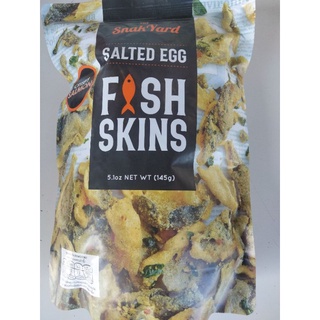 Snak Yard Salted Egg Fish Skins  หนังปลา แซลมอน ทอดกรอบรสไข่เค็ม สแน๊คยาร์ด 145กรัม