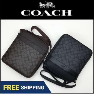 ในสต็อกของแท้ สินค้าขายดี Coach F71764 กระเป๋าสะพาย. กระเป๋าสะพายแฟชั่นสีดำหนังแท้ 100%.