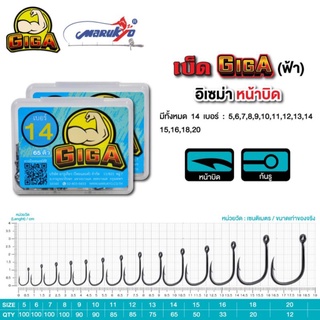 เบ็ดกล่อง GiGa ฟ้าก้านสั้น