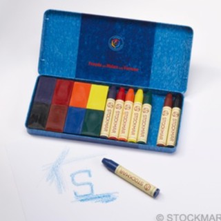 Stockmar combination 8 blocks/8 crayons metal box