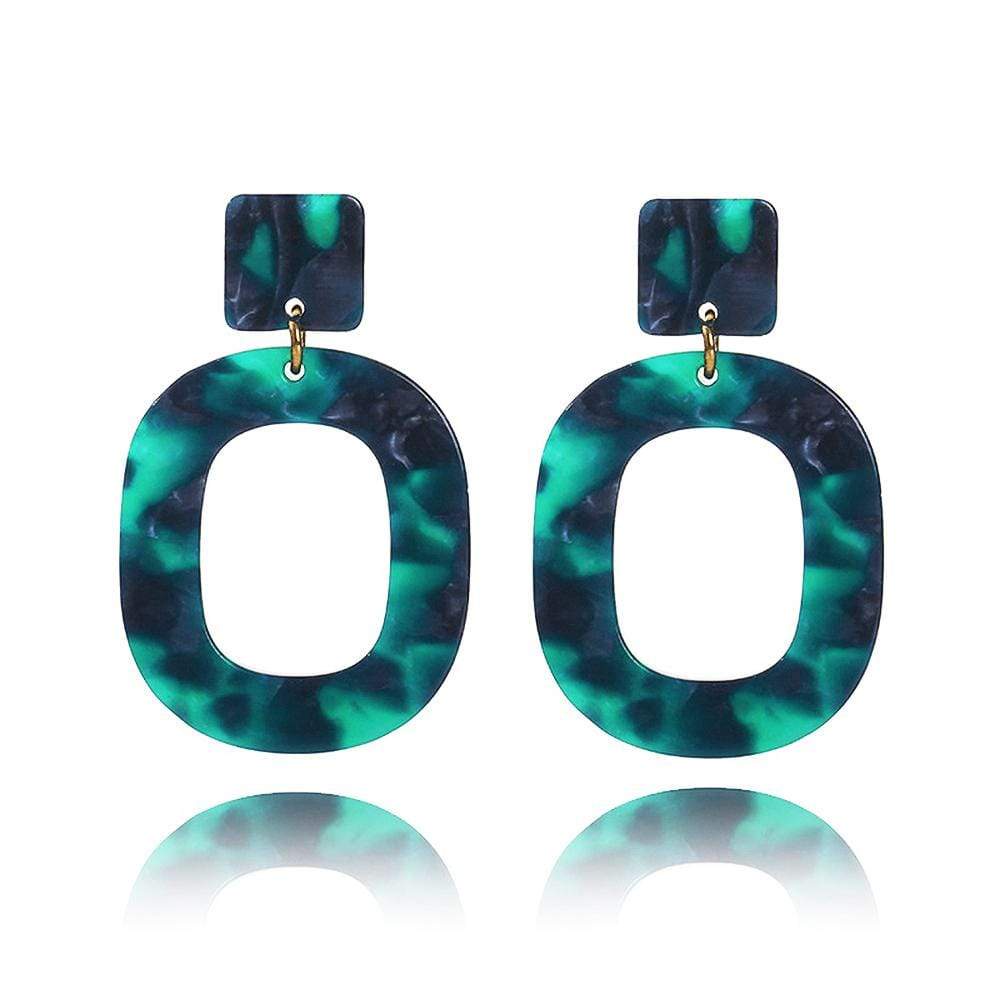 OBSESSION Obsession Tortoiseshell Leopard Print Drop ต่างหูสีเขียว