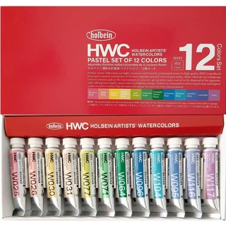 Holbein 12 color Pastel set 5ml (W452) สีน้ำโฮลเบน เซ็ทพาสเทล 5มล 12สี Holbein Artist Watercolor  ホルベイン水彩絵具