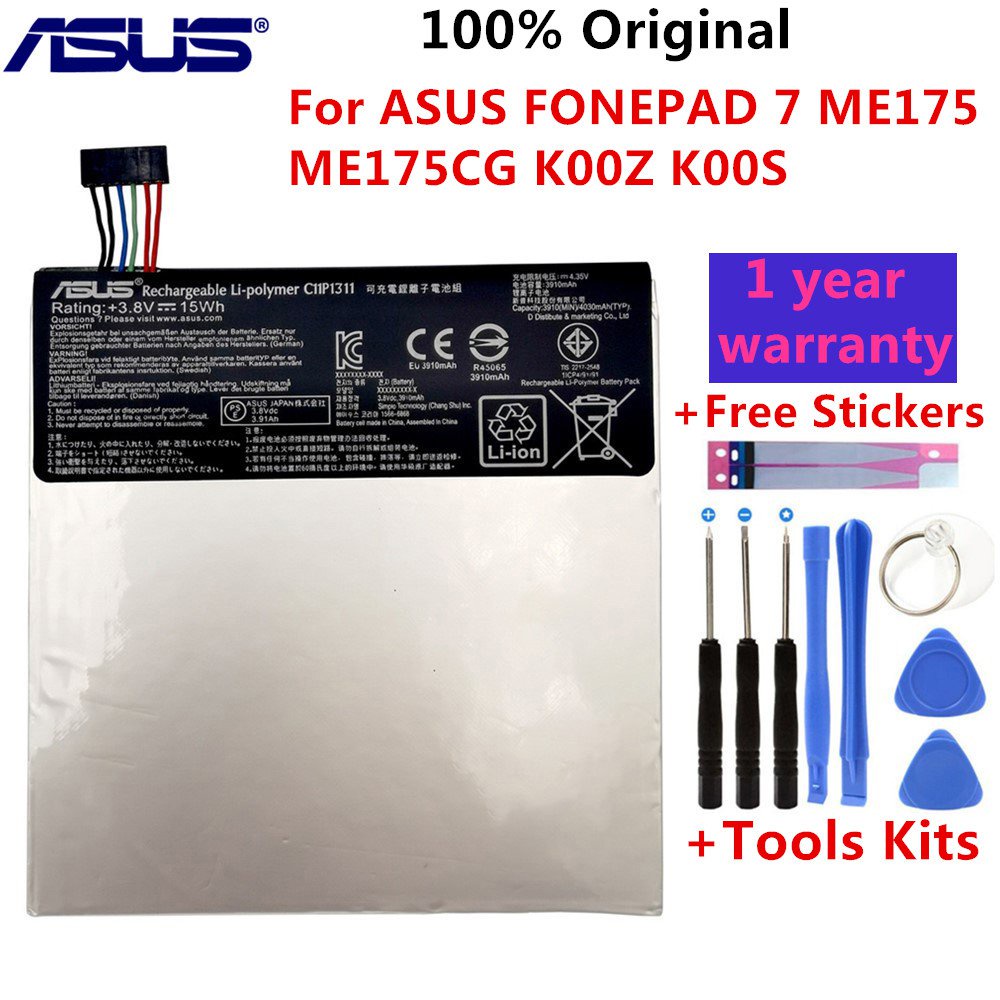 Original ASUS C11P1311 Battery For ASUS FONEPAD 7 ME175 ME175CG K00Z K00S 3910mAh Tablets Battery+To