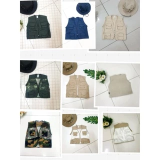 เสื้อกั๊กทหาร ซาฟารี ใส่เดินทางท่องเที่ยว สวนสัตว์สำหรับเด็กกระเป๋าเยอะ ผ้าตาข่าย กับ ผ้าพื้น มีไซร์ มีหลายสี สุดCOOL