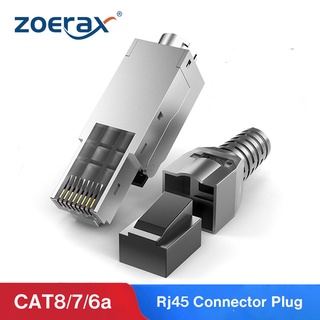 Zoerax ปลั๊กเชื่อมต่อสนามหญ้า Cat8 CAT7 CAT6A RJ45 RJ45 Cat8 40Gbps 2 ชิ้น