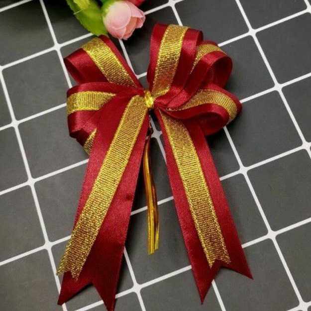 โบว์สำเร็จรูป โบว์ริบบิ้นผ้า สินค้ามีพร้อมส่ง