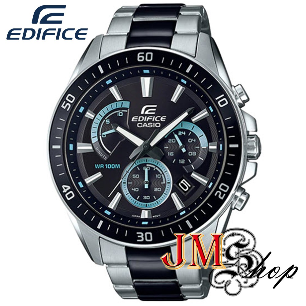 Casio EDIFICE Chronograph นาฬิกาข้อมือผู้ชาย สายสแตนเลส รุ่น EFR-552SBK-1AVUDF หน้าปัดสีดำ