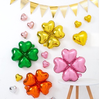 ลูกโป่งฟอยล์ดอกไม้รูปหัวใจ ฟอยล์ทำเสาลูกโป่ง ประดับตกแต่ง (1…