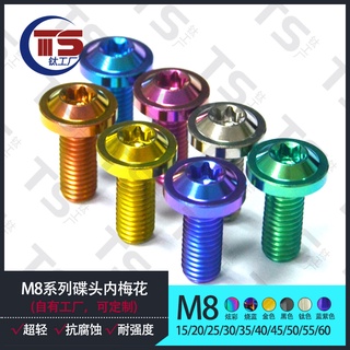 Ts M8 สกรูไทเทเนียมอัลลอย น้ําหนักเบา ป้องกันการกัดกร่อน UFO M8X40-60 มม.