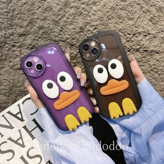 For IPhone 6 6s 7 8 Plus X Xr Xs Max 12 Mini 6+ 6s+ 7+ 8+ Funny Cartoon Duck 3D Doll ins Oval Airbag Shockproof Candy Color High Quality Clear Soft Phone Case Full Fine Hole Lens Protection Back Cover NKS 15