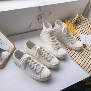 🧺〰️ BARBECUTE 🧸 พร้อมส่ง ผ้าใบสีขาว รุ่น classic หุ้มข้อ และ ธรรมดา ผ้าใบมินิมอล รองเท้าผ้าใบคุณภาพดี ส่งเร็ว ของถึงไว