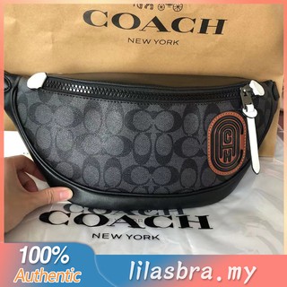 ✨ลิลี่ แคนาดา ช้อปปิ้ง✨ ใหม่ Coach / ชาย / 79037 หนังกีฬากระเป๋าคาดเอวกระเป๋าคาดเอว