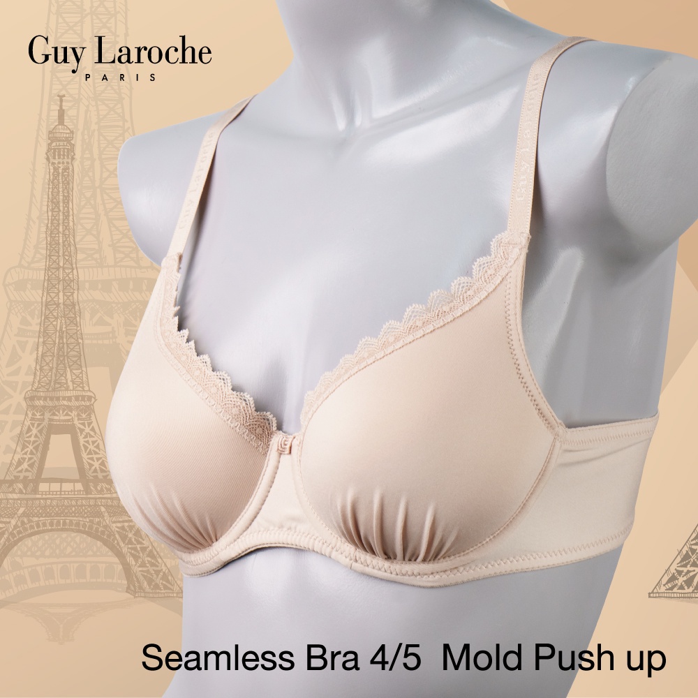 Guy Laroche เสื้อชั้นใน GB7N96  ของแท้ เกรดA  แบบ 4/5 คัพ  โมล เสริมฟองน้ำ Puch Up  แต่งลูกไม้ ผ้าTa