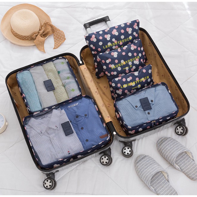 ShopAt.Two[BG6727] กระเป๋าจัดระเบียบ ชุด 6 ชิ้น ถุงจัดระเบียบสำหรับเดินทาง