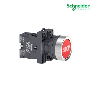 Schneider Electric - สวิตช์ปุ่มกดสวิตช์ปุ่มกดหัวเรียบ - กดเด้งกลับ ขนาด 22 mm, สีแดง , 1 NC_XA2EA4342 ที่ร้าน PlugOn