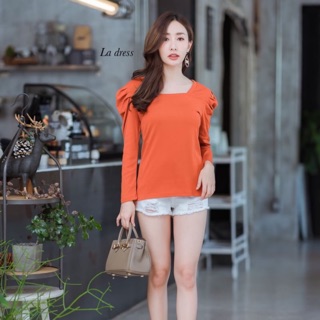 La dress 🔥[[ขายถูก&amp;ส่งไวมาก]]🔥 เสื้อคอเหลี่ยมแขนตุ๊กตาแขนยาว #9892 CARDIGAN_NISTA​