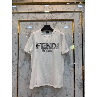 เสื้อยืด FENDI LOGO PRINT COTTON T-SHIRT - WHITE