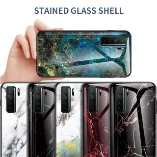 เคส Huawei Nova7 Se Marble Glass casing Nove 7 Se Soft Tpu soft Edges Housing shell