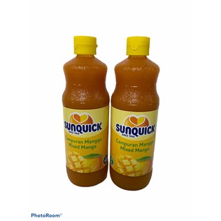 SUNQUICK CAMPURAN MANGGA !! สีเหลือง รสมะม่วง 1SETCOMBO 2ขวด/840g ราคาพิเศษ พร้อมส่ง!!