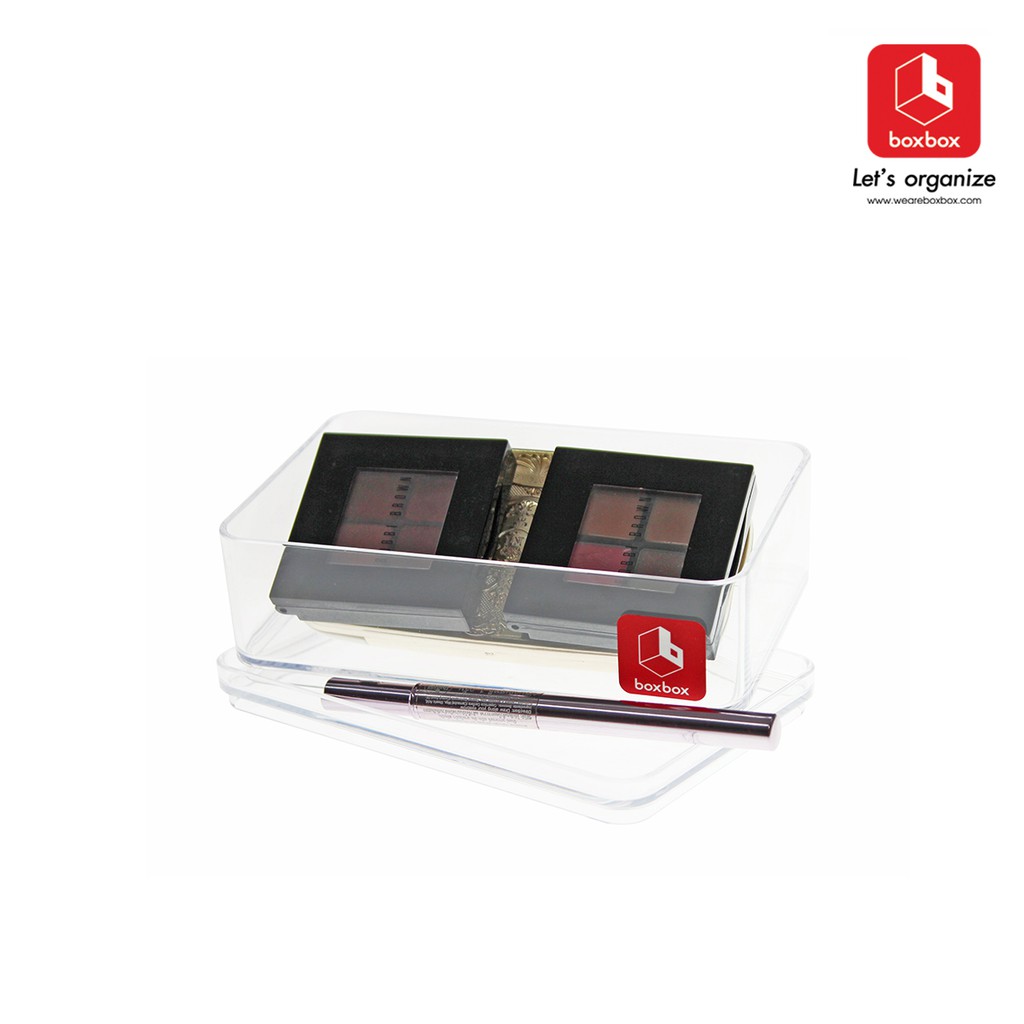 boxbox BB01131 ขนาด 9 x 14 x 5 ซม. กล่องพลาสติกใสอเนกประสงค์ กล่องใสเก็บเครื่องสำอางค์ 1404238 - รูปที่ 3