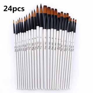 24 ชิ้น/เซ็ต ชุดพู่กัน แปรงระบายสี ศิลปินจิตรกรรม ใช้สีน้ำมั…