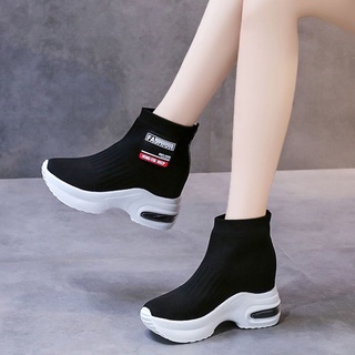 พร้อมส่ง!! รองเท้าเสริมส้น สูง9cm size35-40  ดำ37