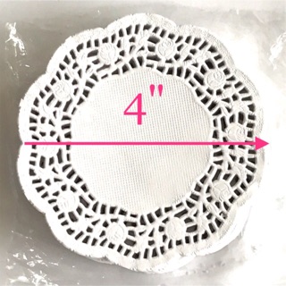 แพ๊ค50แผ่น.กระดาษรองเค้กดอลลี่ลายลูกไม้ cake paperlace 4" (10.1cm)