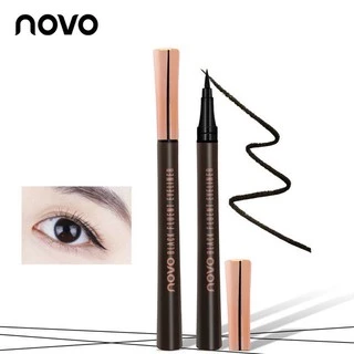 อายไลน์เนอร์ NOVO [5188] Eyeliner หัวพู่กัน สีดำสนิท หัวเรียกเล็กเขียนง่าย Novo Black Fluent Eyeliner