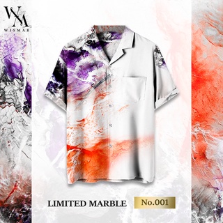 เสื้อเชิ้ตฮาวายแขนสั้น ผ้าไหมอิตาลี 100% (ลิมิเต็ด No.001) : Hawaii Limited Marble Shirt No.001  (Short-sleeved)