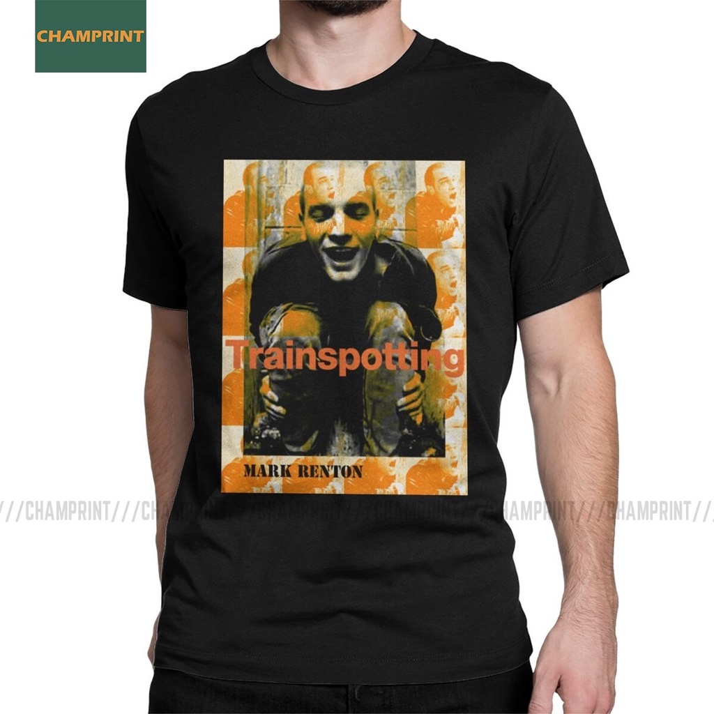 เสื้อยืดผู้ชาย เช่า Trainspotting ผ้าฝ้ายสร้างสรรค์ Tees แขนสั้นภาพยนตร์ Boy Ewan Mcgregor Miller Ro
