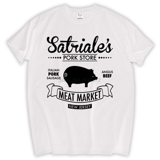 เสื้อยืดผ้าฝ้ายพิมพ์ลายคลาสสิก เสื้อยืด พิมพ์ลาย Satriales Pork Store mob mafia sopranos สไตล์วินเทจย้อนยุค สําหรับผู้ช