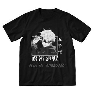 เสื้อยืดคอกลมcrew neckเสื้อยืดแขนสั้น พิมพ์ลายอนิเมะ Jujutsu Kaisen Manga Satoru Gojo สไตล์สตรีท สวมใส่สบาย แฟชั่นสําหรั