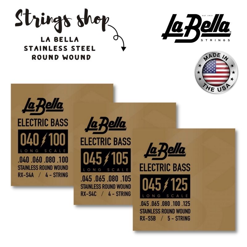 LaBella RX-S5D RX Stainless 5-String Electric Bass Strings 